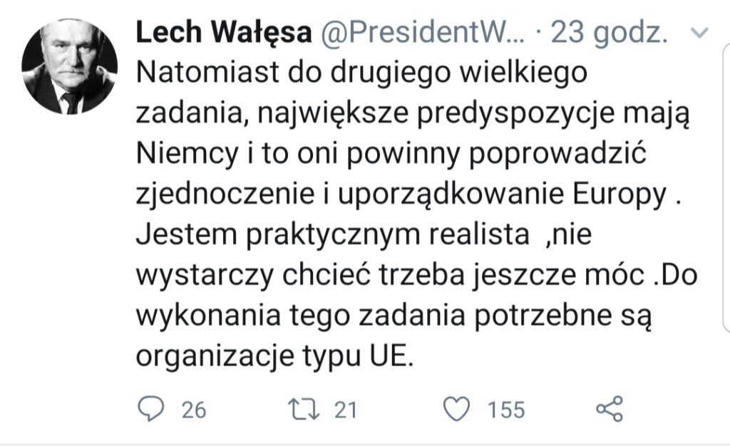 Lech Wałęsa cisza wyborcza, 26 maj wybory do europarlamentu, Twitter. Były prezydent uraczył Polaków wpisem, który wywołał niemałe zamieszanie