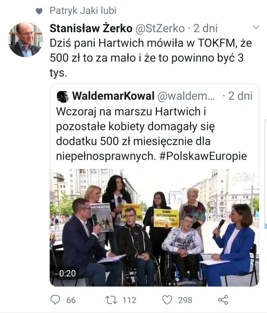 Protest niepełnosprawnych, protesty w Polsce, PiS niepełnosprawni, Prawo i Sprawiedliwość, Protest Hartwich