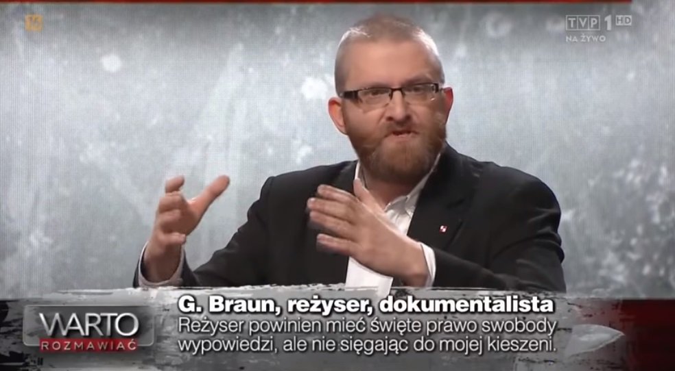 Grzegorz Braun Mieszkowski, Braun TVP, Braun Konfederacja, wpadka, TVP