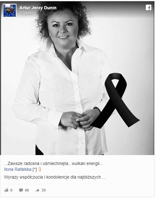 Polityk Po nie żyje, Ilona Rafalska, Facebook