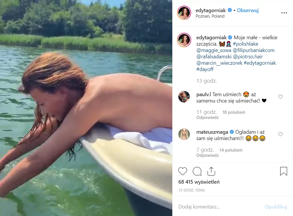 Edyta Górniak nago na Instagram, pozuje toples na filmie. Uczestniczka konkursu Eurowizja 94 zasłabła ostatnio przed występem na Opole 2019.