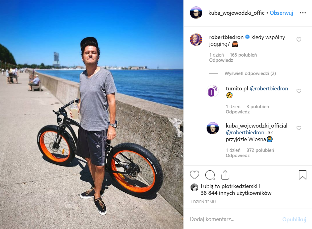 Kuba Wojewódzki odpowiedział na komentarz, który zamieścił Robert Biedroń na portalu Instagram. Król TVN zażartował sobie z lidera ugrupowania Wiosna. 