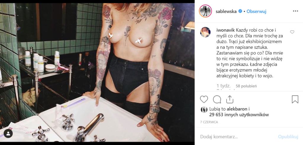 Maja Sablewska (TVN Style) była menedżerka między innymi Dody, Edyty Górniak, czy Mariny pozuje nago na portalu Instagram. 