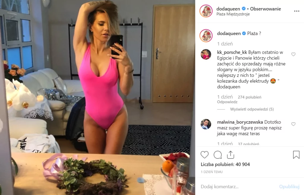 Dorota Rabczewska, czyli Doda (kiedyś Virgin) zaprezentowała na portalu Instagram swój strój kąpielowy. Ostatnio Doda podzieliła się także tym jakie ma IQ.