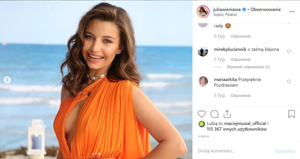 Julia Wieniawa (Rodzinka.pl, TVP) i wpadka jaką zaliczyła na portalu Instagram rozniosła się wielkim echem po sieci. Co na to Baron?