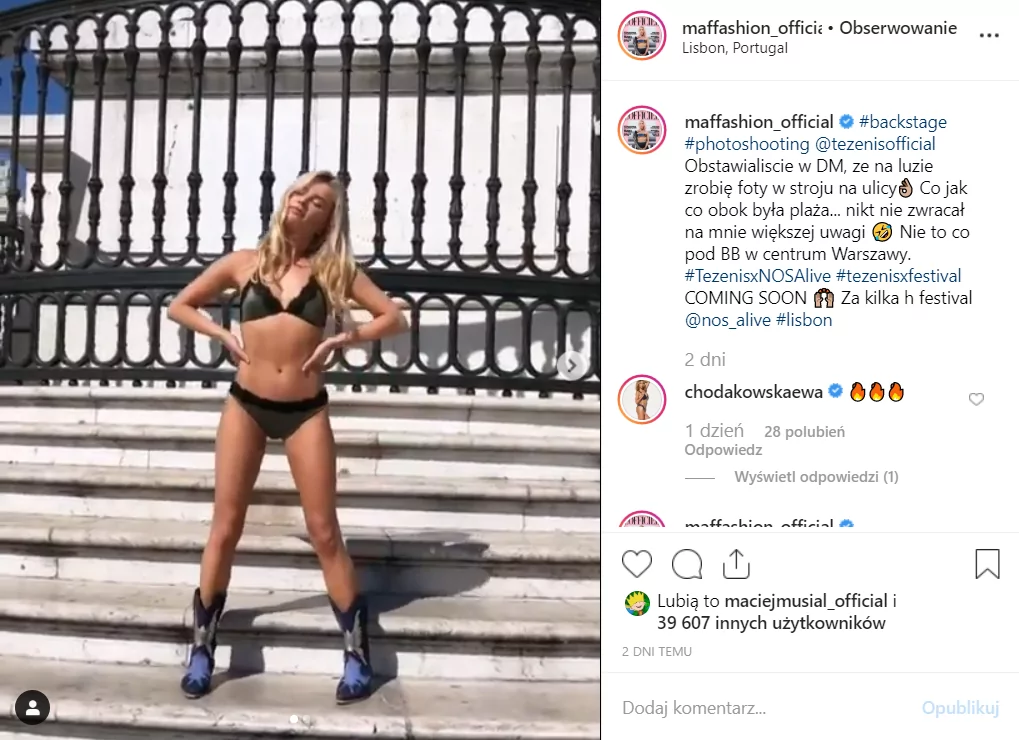 Moda: Maffashion, czyli Julia Kuczyńska pozowała prawie nago, w samym bikini, w centrum miasta. Efekt sesji można zobaczyć na portalu Instagram.