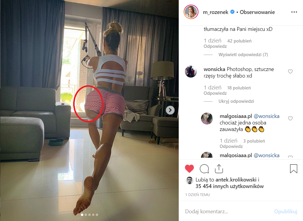 Wpadka, Małgorzata Rozenek Majdan (TVN) na swoim profilu na portalu Instagram wprawiła w osłupienie fanów, wykorzystała Photoshop przy zdjęciach.