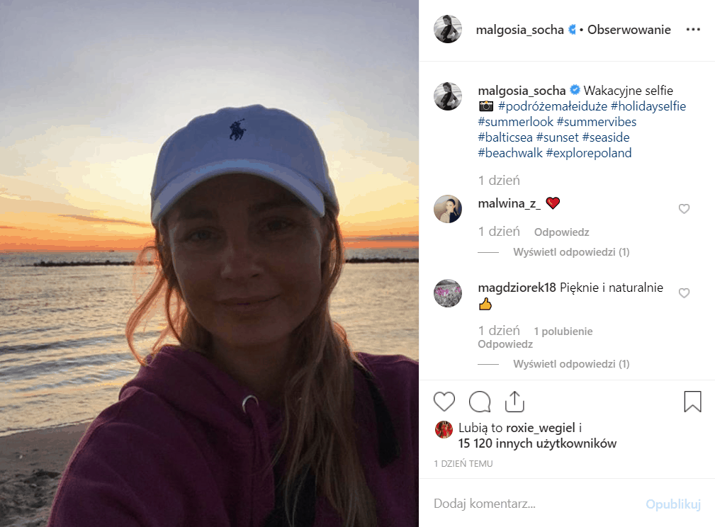 Małgorzata Socha (Na wspólnej, TVN i Przyjaciółki, Polsat) pokazała swój naturalny wygląd na portalu Instagram, fani wyrazili swój zachwyt
