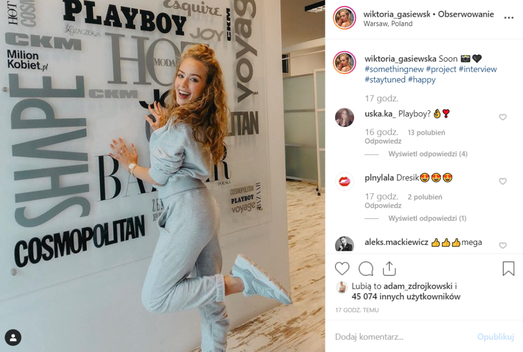 Gąsiewska (Rodzinka.pl, TVP) w magazynie Playboy, czy zobaczymy ją nago? Zastanawiające zdjęcie na portalu Instagram. Fani byliby zachwyceni.