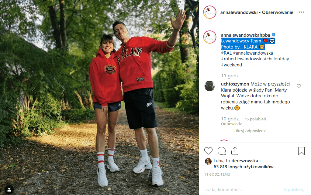 Lewandowscy na spacerze. To nie jest zwykła fotografia. Czy Klara Lewandowska znalazła hobby? Anna Lewandowska i "Lewy" nie mówią "nie".