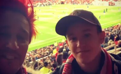Michał Wiśniewski i jego syn Xavier Wiśniewski wybrali się na mecz Manchester United kontra Liverpool, który odbył się na legendarnym Old Trafford.