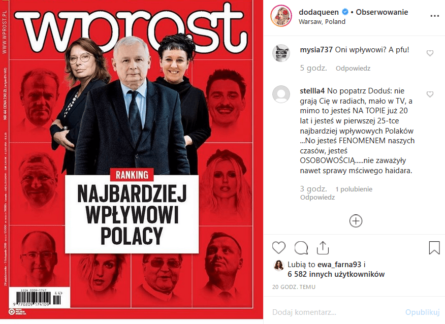 Dorota "Doda" Rabczewska 24 w rankingu Wprost! Instagram oszalał. Co takiego zrobiła wokalistka "Virgin" i uczestniczka programu "Bar", że jest taka sławna?