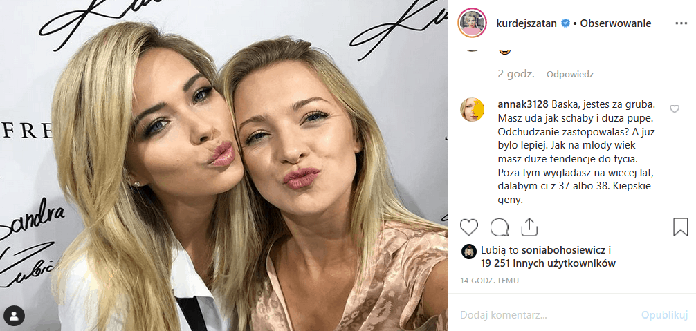 Hejt na Barbarę Kurdej Szatan w serwisie Instagram nie ustaje. Komu zależy, by zniszczyć gwiazdę "M jak miłość" (TVP) i "Taniec z gwiazdami" (Polsat).