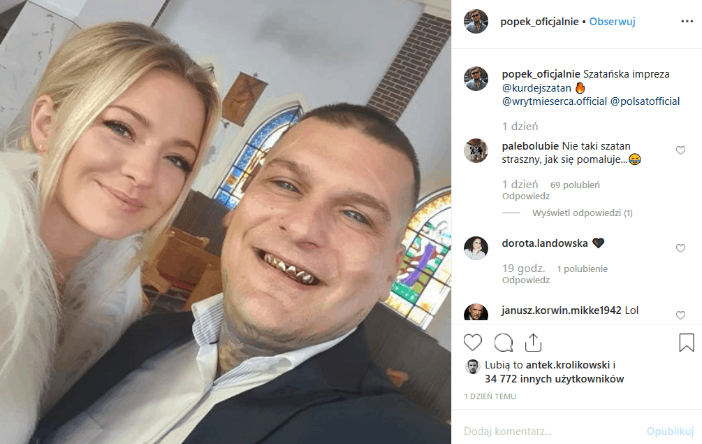 Popek i Basia Kurdej Szatan na jednym zdjęciu! Król Albanii wrzucił na Instagram zdjęcia zrobione podczas wizyty na planie serialu "W rytmie serca" (Polsat)