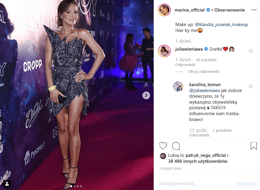 Marina Łuczenko nie idzie na wybory! Instagram wrze po słowach piosenkarki, influencerki i aktorki ("39 i pół"). Co na to Wojciech Szczęsny (Juventus F.C.)?