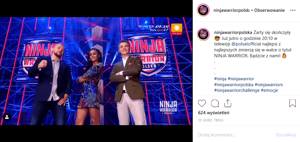 Dziś finał "Ninja Warrior Polska" (Polsat). Profil Facebook show pochwalił się finałowymi torami. Finał poprowadzi Aleksandra Szwed ("Rodzina zastępcza").