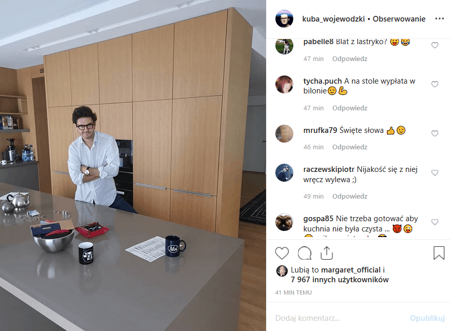 Król TVN wrzuił na Instagram swoją kuchnię. Na gospodarza "Kuba Wojewódzki show" spadła krytyka za wystrój. Czy słusznie?