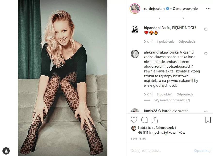 Basia Kurdej Szatan ("Taniec z gwiazdami" - Polsat, "M jak miłość" - TVP2) wrzuciła na Instagram zdjęcie, które podniosło fanom ciśnienie i nie tylko.