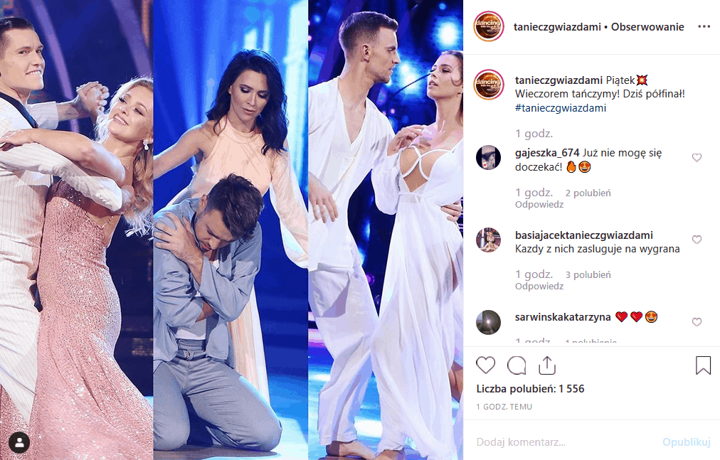 15 listopada półfinały show "Taniec z gwiazdami" (Polsat). Fani na portalach Facebook i Instagram coraz mniej chcą, by program wygrała Basia Kurdej Szatan.