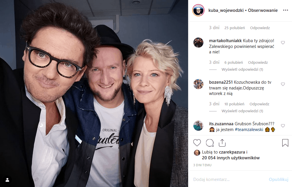 19 listopada w "Kuba Wojewódzki show" gościć będzie Grubson i Małgorzata Kożuchowska, której Instagram nie chce oglądać. Co na to Król TVN?