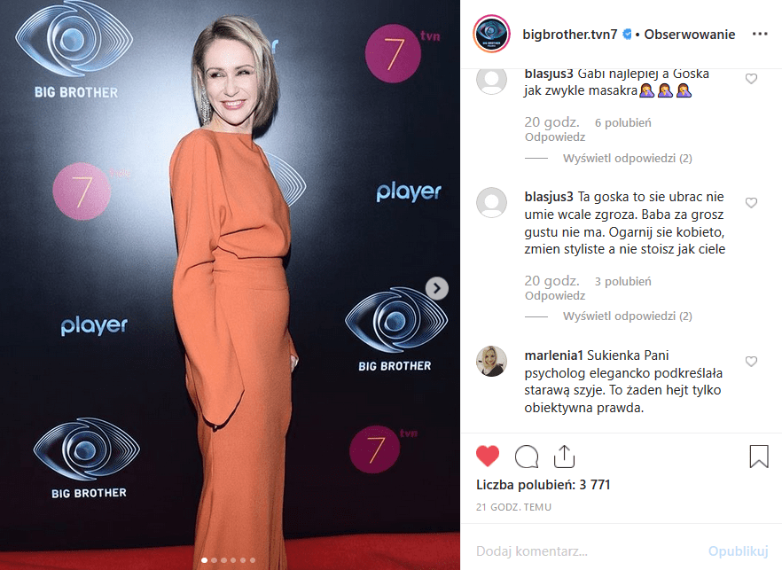 Małgorzacie Ohme przytrafiła się wpadka. Jej strój na finał Big Brother, który wygrał Kamil Lemieszewski (TVN7), ostro skrytykowali fani na Insta