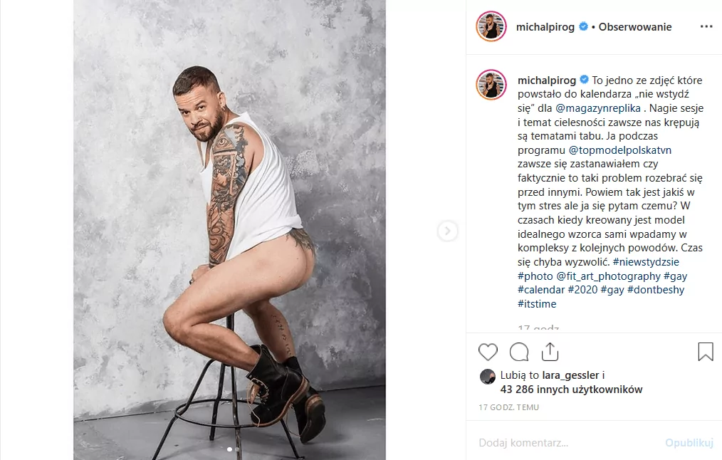 Michał Piróg nago na Insta! Prowadzący "Top model", juror "You can dance" i uczestnik "Azja Express" zaszokował fanów nagą fotografią.