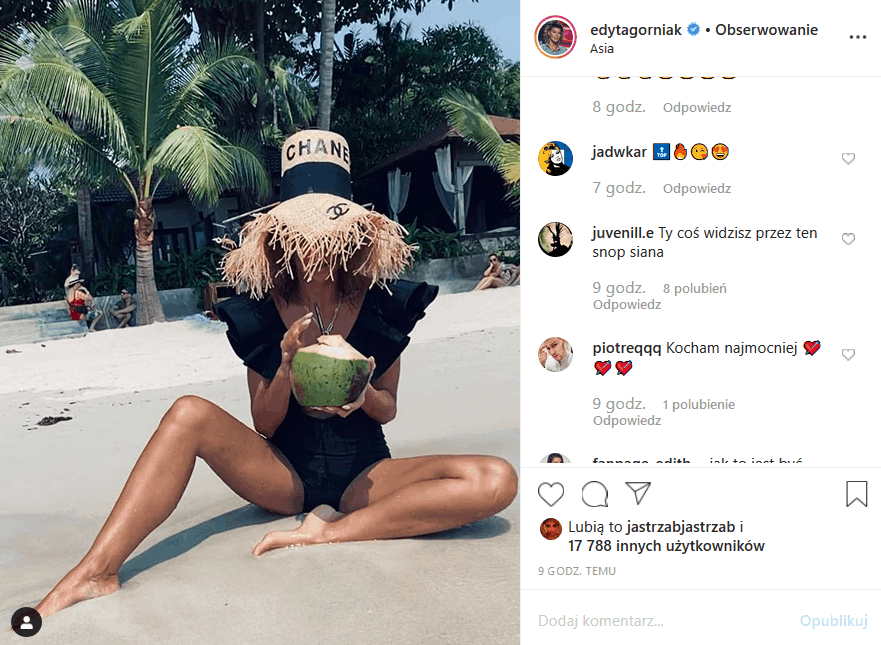 Edyta Górniak ("My way" TVN) jest na wakacjach, ale przytrafia jej się wpadka, bowiem Instagram śmieje się z kapelusza gwiazdy konkursu Eurowizja