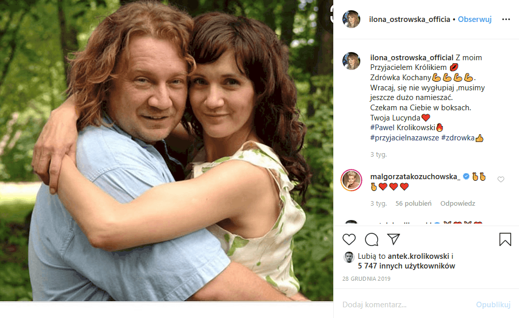 Paweł Królikowski ("Ranczo" TVP1) jest w szpitalu, bo jego zdrowie jest zagrożone. Ilona Ostrowska opublikowała na Insta wzruszające zdjęcie. 