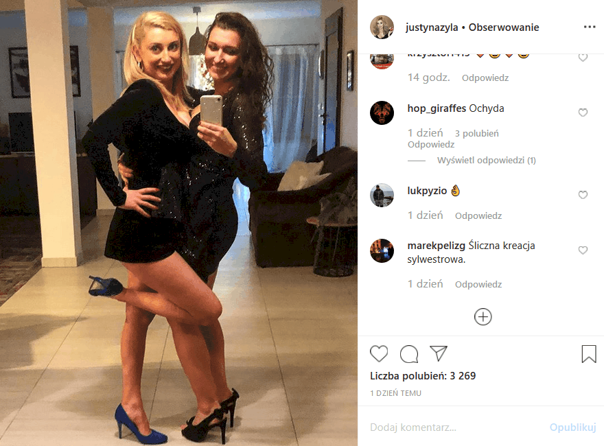 Justyna Żyła ("Taniec z gwiazdami", Playboy, uwazyla.pl) pochwaliła się na Insta kreacją. Fani ją krytykują, bo sądzą, że lansuje się Piotrze Żyle