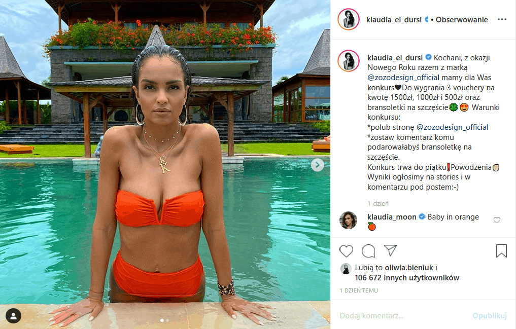 Klaudia El Dursi ("Top model", TVN) w bikini podbija Instagram. Była modelka magazynu Playboy pokazuje ciało licząc, że będzie to początek jej kariery