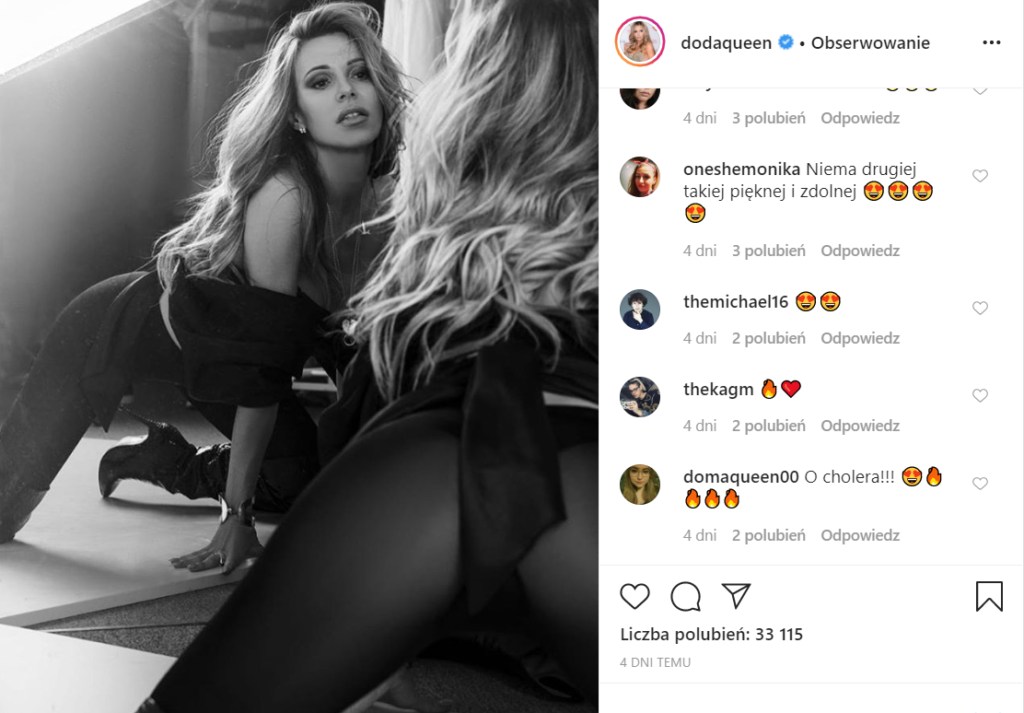 To zdjęcie to już chyba przesada, Doda (Dorota Rabczewska, Virgin) kolejny raz szokuje na Instagram, często publikuje tego rodzaju zdjęcia w sieci.