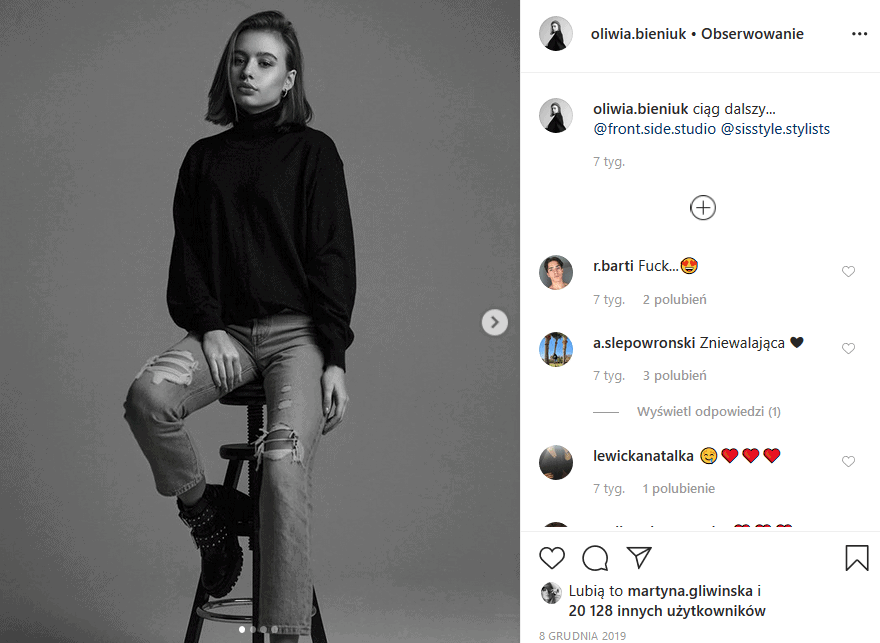 Oliwia Bieniuk (córka Anny Przybylskiej) jest jak Przybylska, której śmierć wstrząsnęła nami, bo wystarczy zobaczyć zdjęcia Oliwii Bieniuk na Insta.