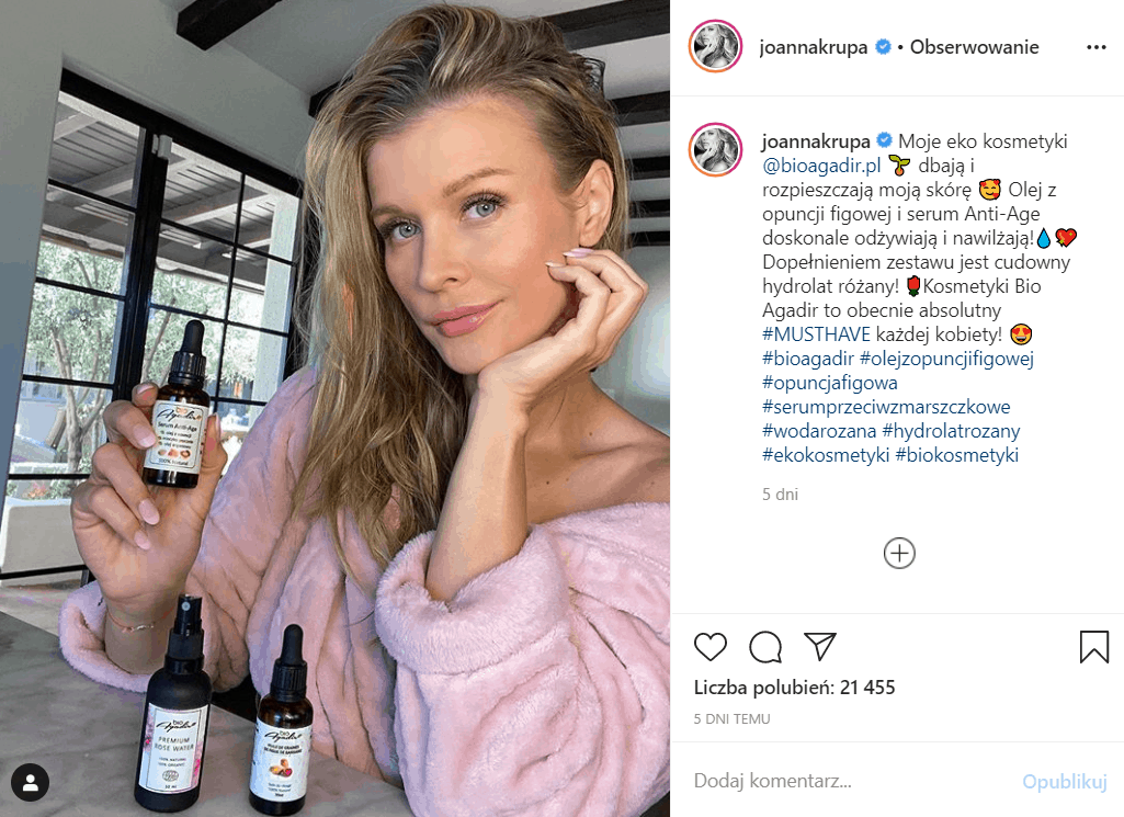 Ogromne zarobki gwiazd jakimi mogą się pochwalić w serwisie Instagram, przyprawiają o zawrót głowy, Joanna Krupa nie jest tu wyjątkiem, ile zarabia?