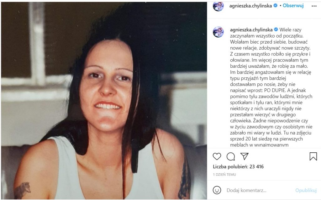 Agnieszka Chylińska w emocjonujących wpisach na Instagramie postanowiła rozliczyć się z przeszłością w tym z zespołem O.N.A