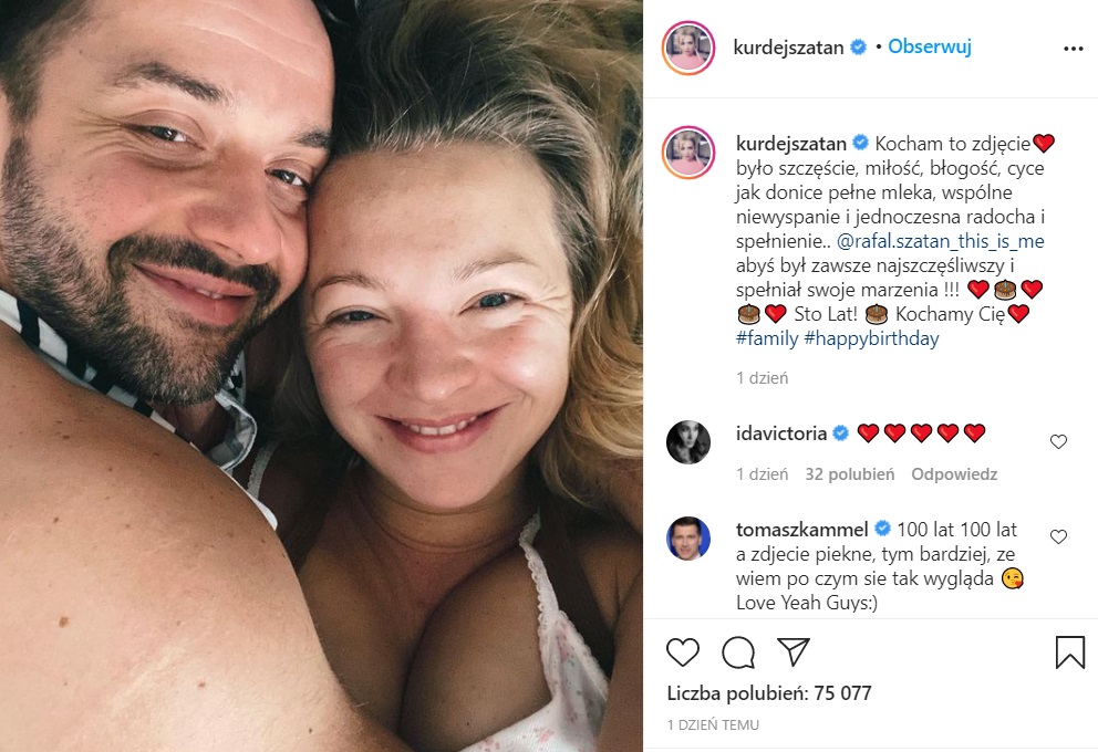 Barbara Kurdej-Szatan z okazji urodzin Rafała Szatana (mąż), zamieściła na Instagramie ich wspólne intymne zdjęcie z łóżka. 