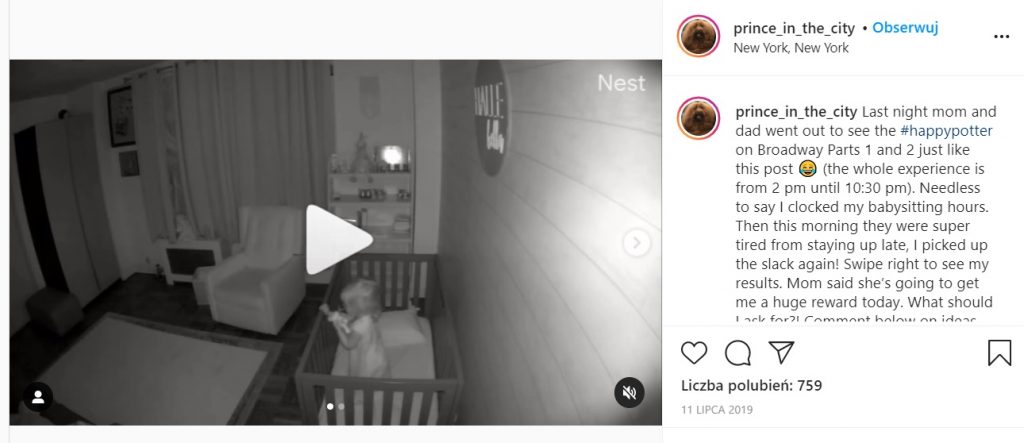 Nagranie pojawiło się na Instagramie, widzimy na nim płaczące dziecko, sytuacja jednak ulega zmianie gdy do pokoju przychodzi pies