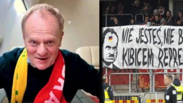 Tuskowi puściły nerwy po wyzwiskach na stadionie. Zabrał głos: „Jazda z k****!”