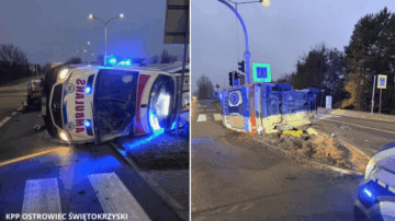 Samochód wbił się w pędzącą karetkę. Wielu rannych