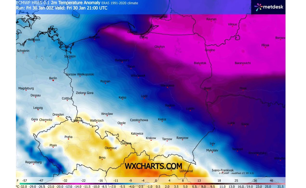 Chłód z północnego wschodu coraz mocniej zaznacza się w pogodzie nad Polską. Tuż przed weekendem zima wraca w ostrzejszej wersji - w wielu miejscach mróz będzie odczuwalny także w dzień, a noc przyniesie wartości, które dla części kraju będą już naprawdę dotkliwe. Do tego dochodzą opady śniegu i ryzyko marznącego deszczu, czyli klasyczny przepis na śliskie drogi i chodniki.