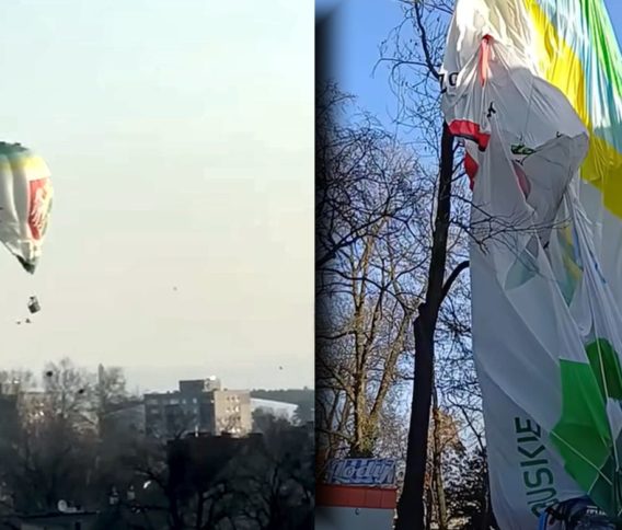 Tragedia w Zielonej Górze: Balon uderzył w budynek i runął na ziemię. Ludzie wypadali z kosza, jest ofiara śmiertelna. Nagrania przerażają