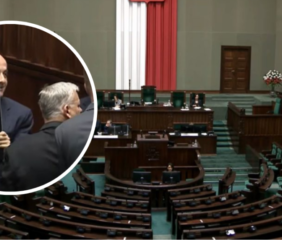 Awantura w Sejmie. Dariusza Mateckiego wykluczono z obrad po proteście z transparentem