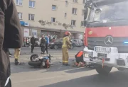 Groźny wypadek w Szczecinie. Motocyklista trafił do szpitala, ruch był sparaliżowany